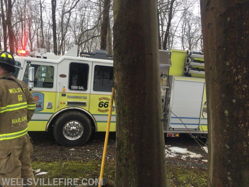 On Sunday, March 10th, Wellsville Fire Company and mutual aid companies responded to a chimney fire on Pennsylvania Ave. Crews arrived and cleaned out the fire box and dropped chains into the chimney. Crews were able to stop the fire before it began to spread into the structure. Good work by all.  Photos by G. Staub.