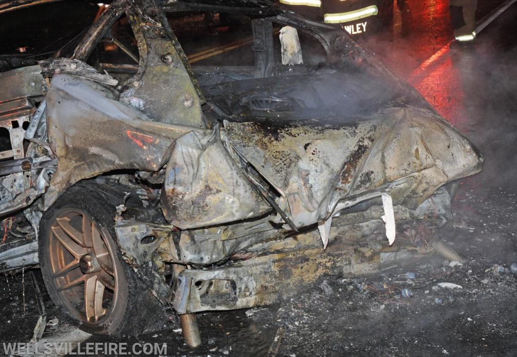 On Thursday, November 1, a three vehicle accident occurred in the six hundred block of Old York Road, Warrington Township.  One of the vehicles caught fire after impact.  Wellsville Fire Company quick response  put out the fire.  Fire police, EMS and Pa. State Police were also on the scene.  Injured were taken to local hospital. photos by curt werner
