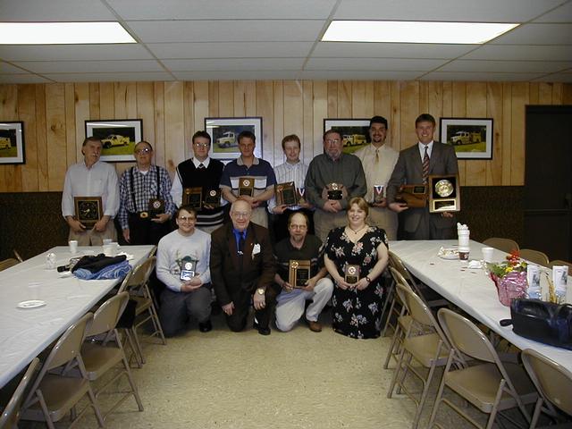Appreciation Banquet 4-7-01
Back Row -Bob Harbold, Bob Myers, Ed Maurer, Jr, Kevin Drawbaugh, Vince Murphy, Richard Reel, Matt Hood, Craig Harlacker Front Row - 
Dave Reynolds, Roy Albert, Barry Shellenberger, Stacy (Badger) Shank