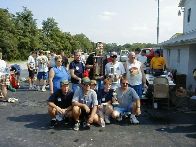 Water Battle Dovor Borough September 2000
Back Row - Stacy (Badger) Shank, Vince Murphy, Craig Harlacker, Barry Shellenberger, Roy Albert
Front Row - Bob Stone, Sr, Jeff Slothower, Karl Tait, Sandra Brown, Dennis Turner 